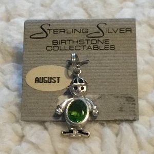 Sterling silver August peridot birthstone pendant